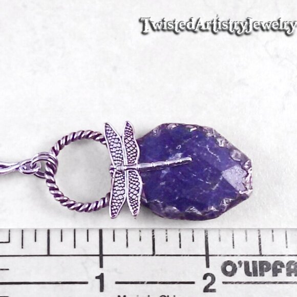 Dragonfly and Lapis Lazuli Pendant Necklace - Picture 4 of 5
